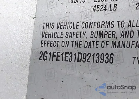 2013 Chevrolet Camaro 1Ls z USA, uszkodzony, nr VIN 2G1FE1E31D9213936